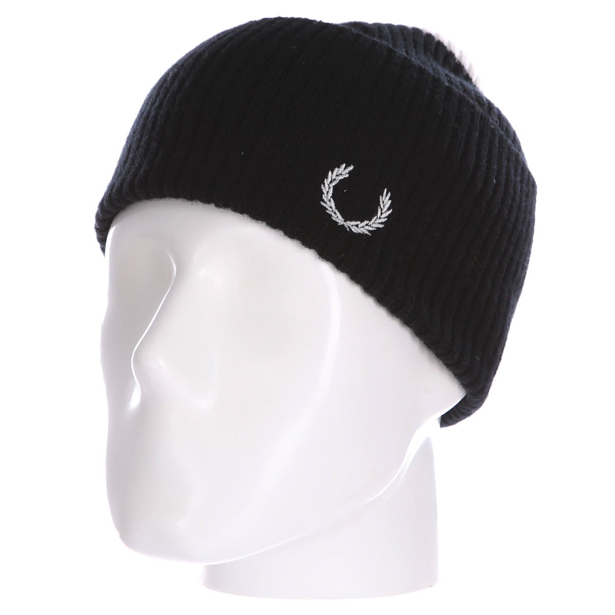 Fred Perry Striped Beanie Black/White 