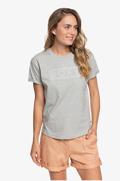 Женская футболка Epic Afternoon Roxy ERJZT04808, размер L, цвет светло-серый - фото 1