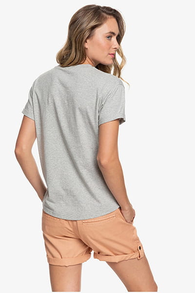 Женская футболка Epic Afternoon Roxy ERJZT04808, размер L, цвет светло-серый - фото 4