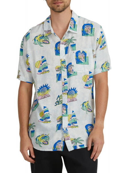 Муж./Одежда/Блузы и рубашки/Рубашки с коротким рукавом Мужская Рубашка С Коротким Рукавом Island Pulse