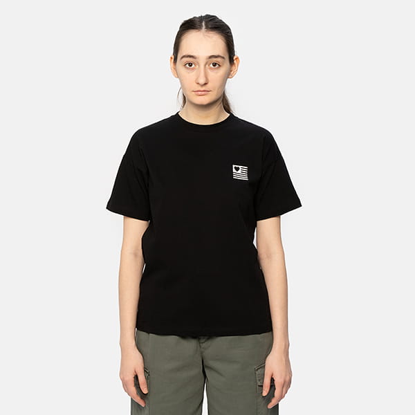 Штаны прямые Carhartt WIP Hartt State T-shirt Black / White