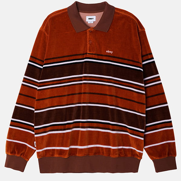 Рубашка OBEY Clifton Velour Polo Ginger Multi